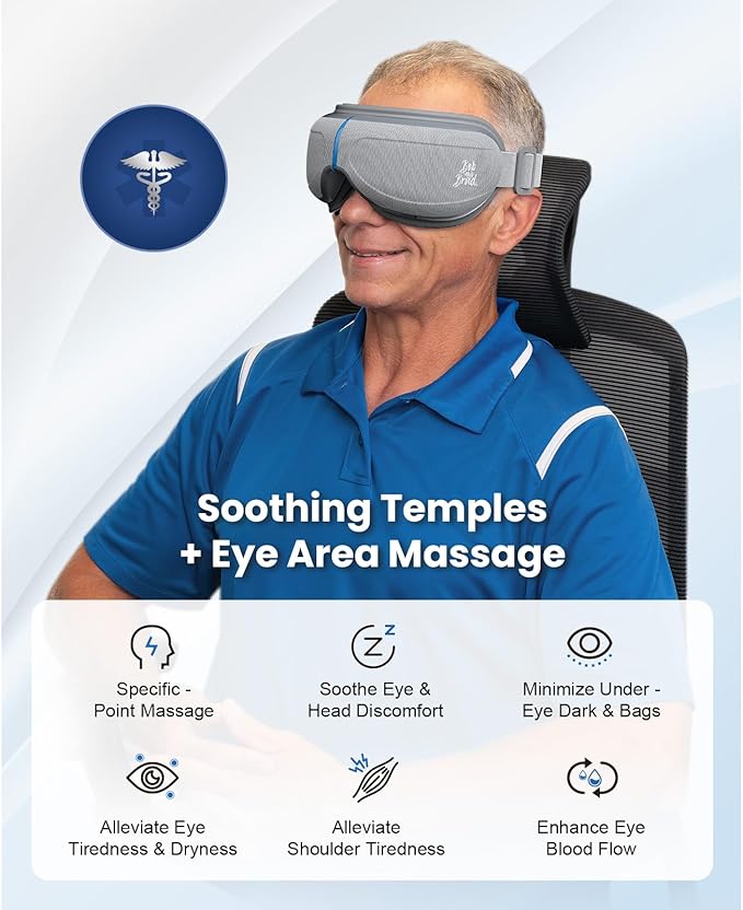 BOB AND BRAD Eye Massager with Heat and Cooling, EyeOasis 2 Eye Mask for Migraines FSA Eligible/HSA Eligible, Heated Face Massager for Eyes Strain Dry Eye Migraine Relief, Improve Sleep