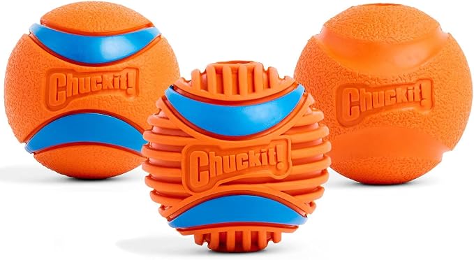 Chuckit! Ultra and Rugged Dog Balls, High-Bounce Fetch, Medium, Set of 3