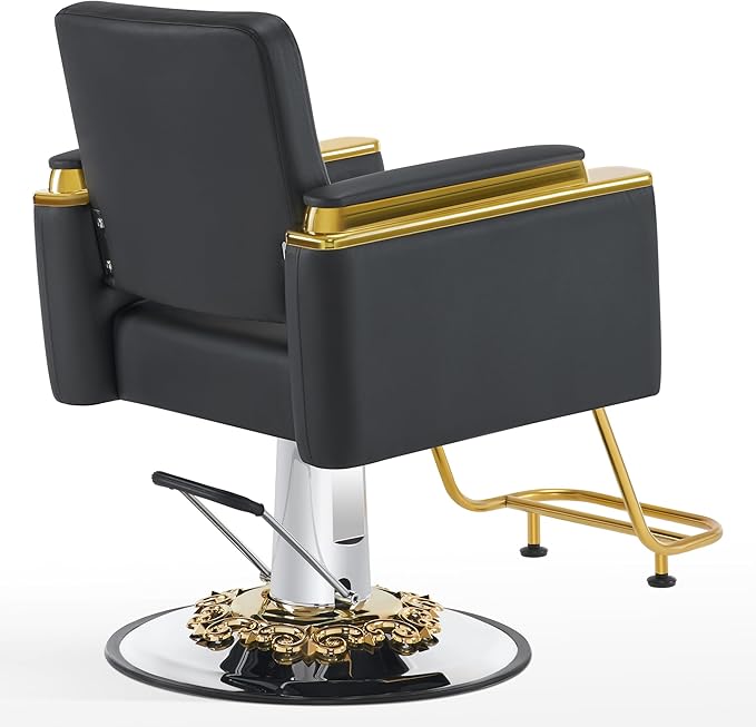 BarberPub Luxurious Salon Chair, Height Adjustable Black Salon Beauty Spa Styling Equipment, 440lbs Hydraulic Pump for Hair Stylist, Barber Shops&Beauty Salons 8633 (Black)