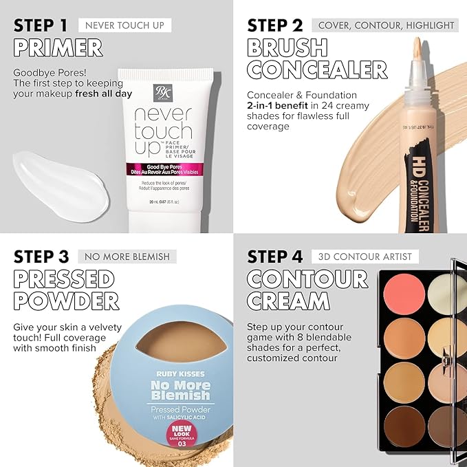 Ruby Kisses 3D Cream Contour Artist Set 3 Pack (Light, Light Medium, Medium Dark)