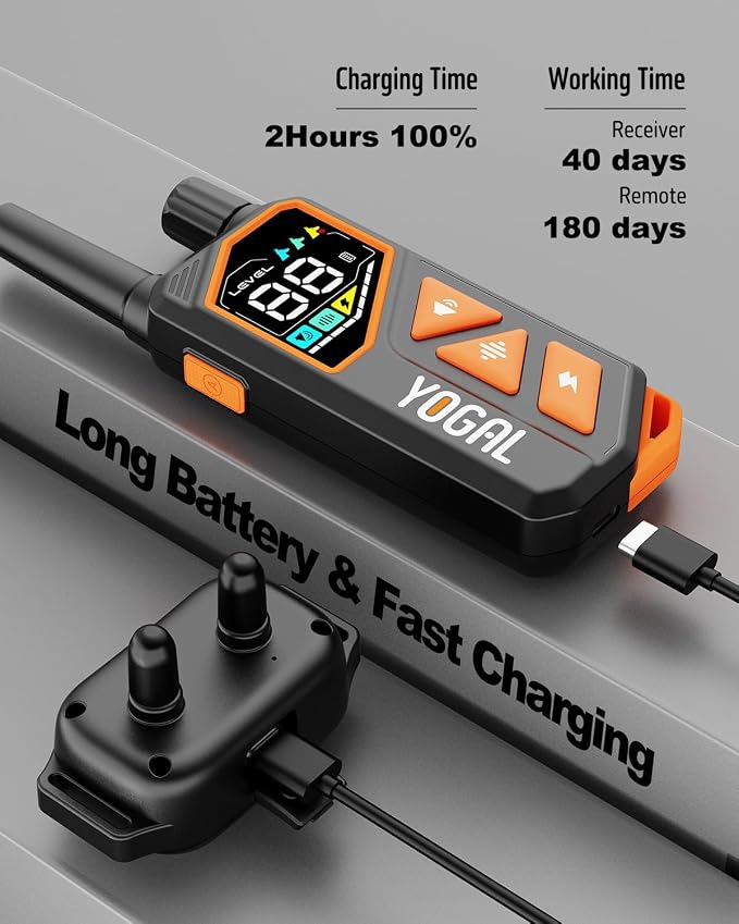 2-in-1 Dog Shock Collar with Remote & Bark Collar - Smart Anti Barking Dog Electric Training Collar with 5 Adjustable Sensitivity & 3300FT for All Breeds IPX7 Waterproof E-Collar for 2 Dogs