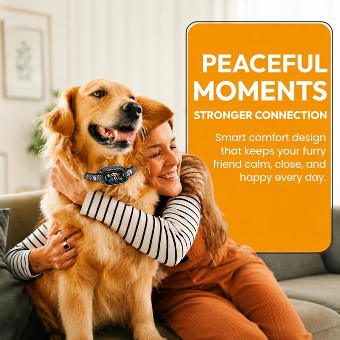 2026 Upgraded Intelligent Dog Bark Collar for Medium & Large Dogs (20 LBs-110 LBs)- Beep, Vibration & Safe Static Shock, 7 Sensitivity Levels Adjustment - Stops Excessive Barking (No Remote)