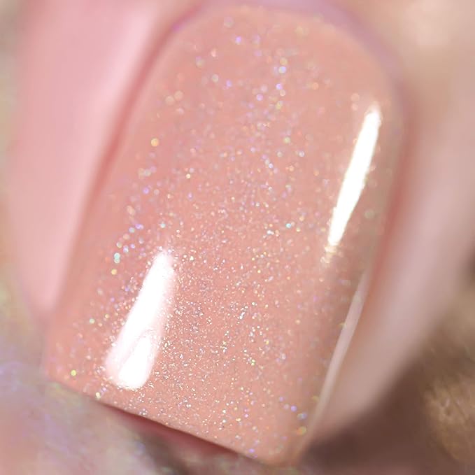 ILNP Overcoat - Creamy Beige Neutral Nude Nail Polish, Subtle Holographic, Chip Resistant, 7-Free, Non-Toxic, Vegan, Cruelty Free, 12ml