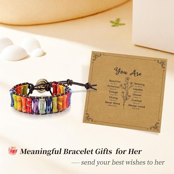 Inspirational Gifts Healing Bracelets for Women,Get Well Soon Encouragement Gifts for Women Friends Sister Mom,Handmade Natural Stone Healing boho Friendship Jewelry for women