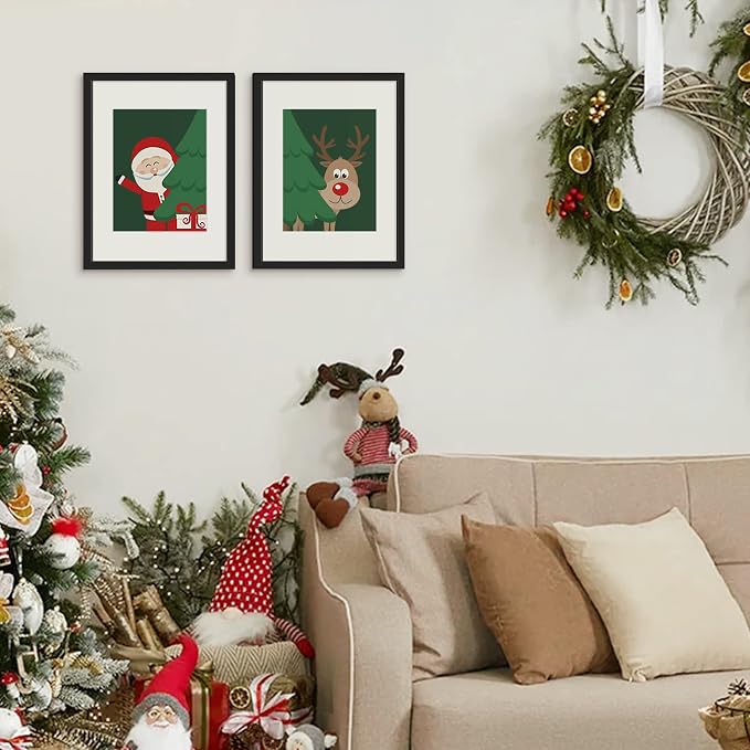 upsimples 12x16 Picture Frame, Gallery Wall Frames Set of 5, Black | Poster Frame Collage Wall Decor, 8.5x11 Picture Frame with Mat for Family, Baby, Hallway, Christmas