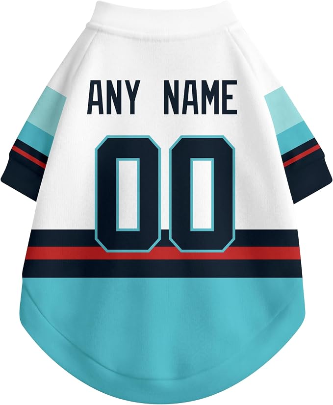Seattle Dog Clothes Personalized Pet T Shirt for Dogs Gift | Custom Name Number Jersey Style Pet Shirt for Dog