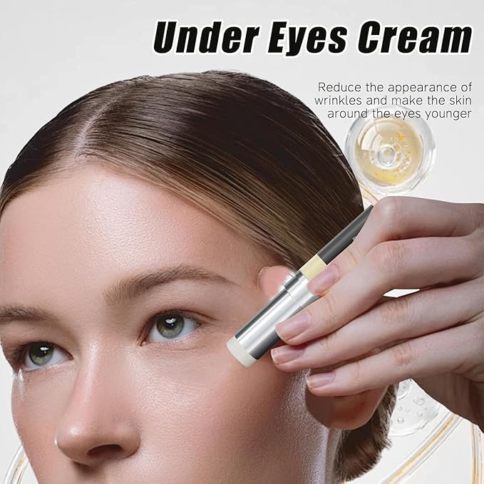 Under Eye Balm Stick for Under Eyes Bags,2025 New Turmeric Cream Erases Eyes Bags Within Minutes,Erase for Dark Circles Puffiness,Moisturizing Under Eye Balm for Travel Care Serum for Women(2PCS)