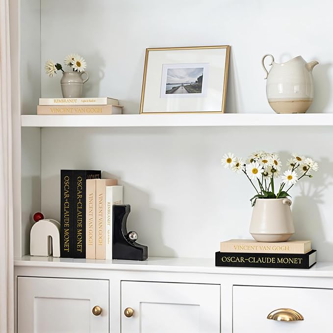 JARLINK Aesthetic Decorative Books, Set of 3 Linen Faux Book Boxes, Black | Stylish Storage Boxes for Home Decor, Photo Organization, & Keepsakes, Faux Books for Coffee Tables, Bookshelves, or Mantles