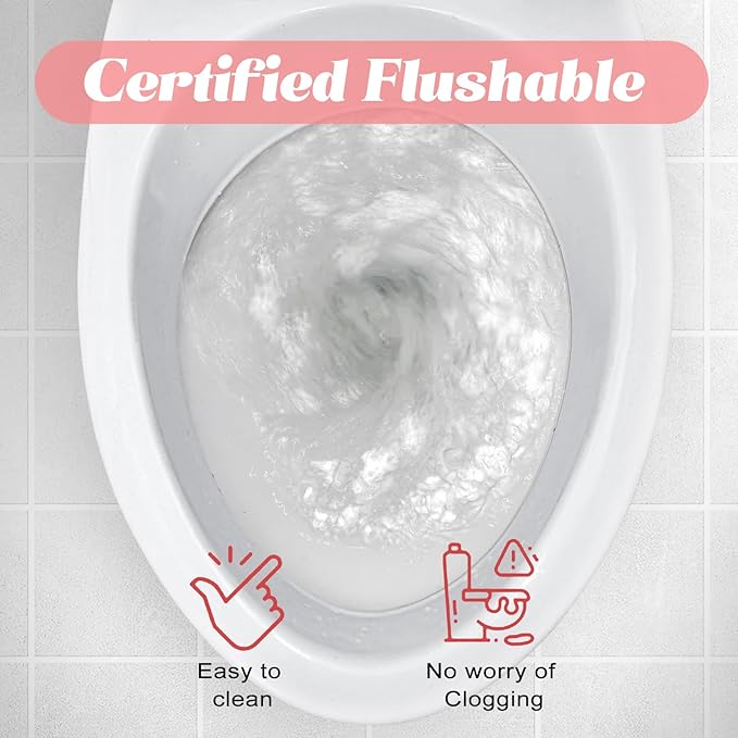 twoworld 100 Feminine Wipes Flushable Travel Individually Wrapped | Travel Wipes for Women,Feminine Care Wet Wipes Travel Size Vaginal Wipes for Adult,Girl and Homeless(Chamomile)