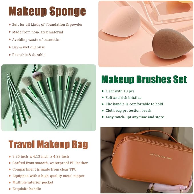 All in One Makeup Kit for Women Full Kit, Travel Makeup Gift Set for Women Teens Girls, Includes Eyeshadow Foundation Primer BB Lipstick Eyeliner Mascara Contour Brow Soap Powder Lip Mask Brush Sponge