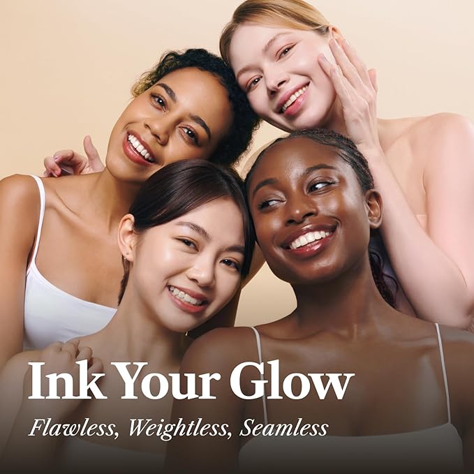 THE FACE SHOP Ink Lasting Liquid Foundation, Full Coverage, 72‑Hour Wear Semi‑Matte Finish, Makeup with Bakuchiol, W410 Walnut, 0.84 Fl. Oz.