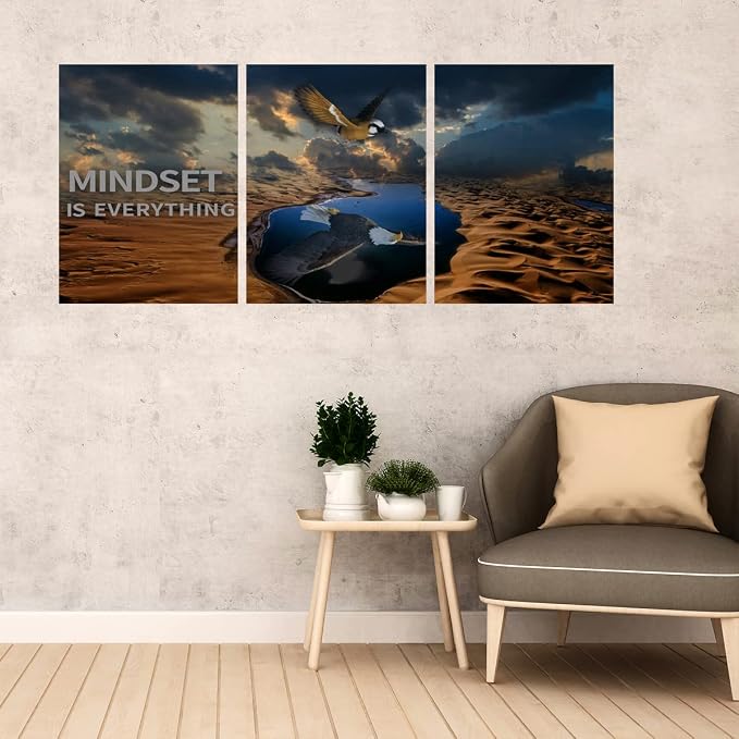 3 Panels Inspirational Canvas Poster Motivational Wall Art Inspirational Wall Art Entrepreneur Quotes Artwork Painting Picture for Framed Home Decoration Living Room office bedroom 72" W x 36" H