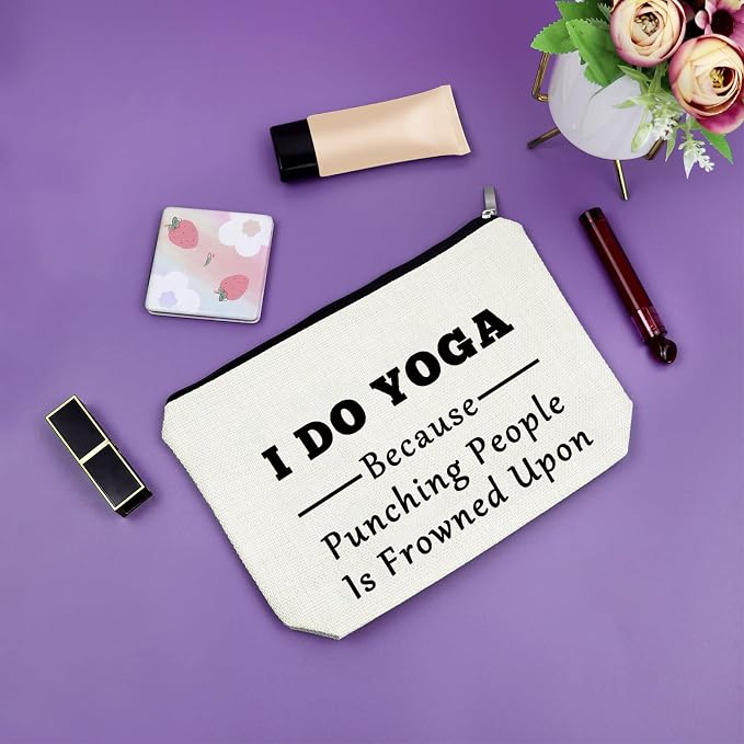 Yoga Gifts for Women Yoga Lover Gift Makeup Bag Birthday Gifts for Yoga Lover Girls Sister Gifts from Sister Cosmetic Bag Thank You Gifts Christmas Gifts for Her Cosmetic Travel Pouch