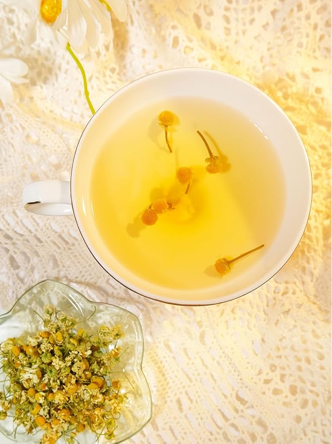 TeeLux Chamomile Tea Loose Leaf, Whole Natural Chamomile Flowers, Floral Aroma & Smooth Taste, Caffeine Free, 4oz