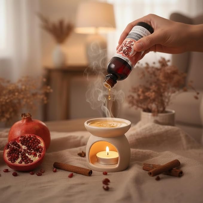 Hosley Spiced Pomegranate Fragrance Warming Oils, Set of 2, 5oz Each. Ideal Gift for Weddings, spa, Reiki, Meditation, Bathroom Settings.P1