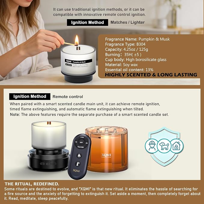 Scented Candle Set, Women Candles Gifts Valentine's Day Gift, Soy Wax Lasting 35H, for Home Decor Aromatherapy Candle Set,Pumpkin,Vanilla, Clove, Musk