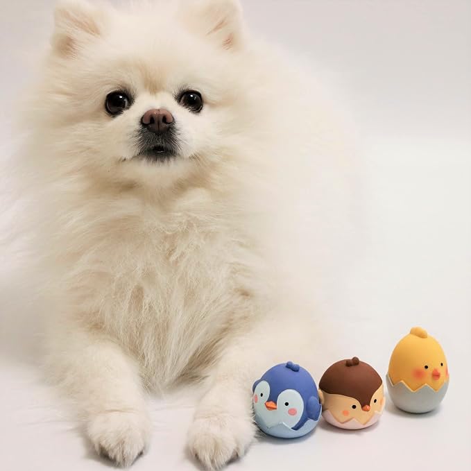 Latex Dog Squeaky Toys Rubber Penguin Chicken Dog Toy Latex Dog Toy, Small (3pack)