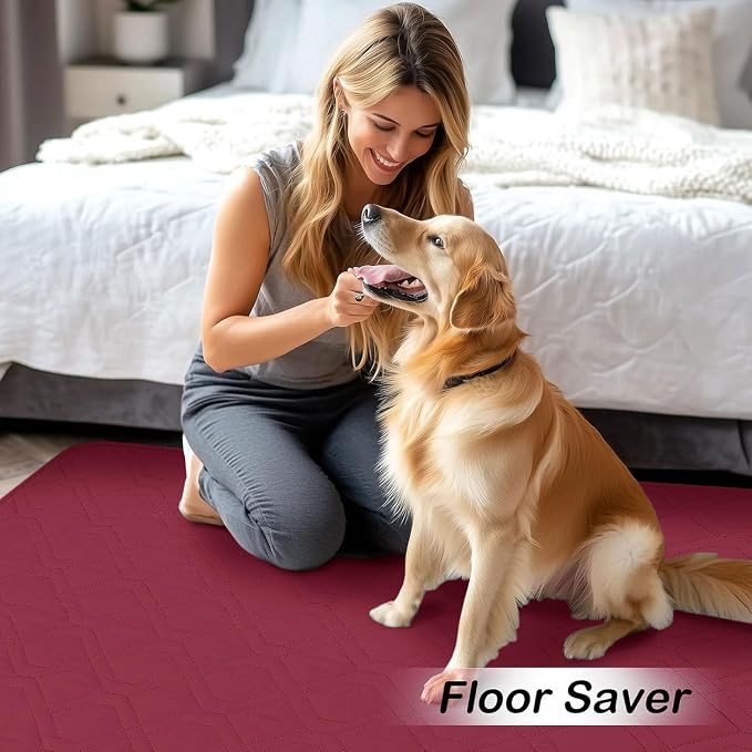 Waterproof Dog Bed Blanket - Soft Pet Blanket & Sofa Cover for Dogs | Reversible Washable Furniture Protector, Couch Covers for Pets (40x80 Inch, Wine Red/Beige)