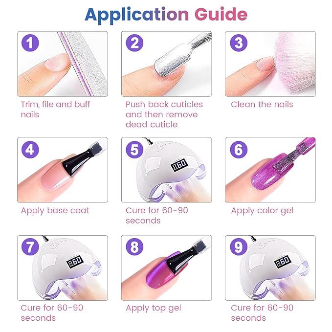 RARJSM Ceramics Glitter Cat Eye Gel Nail Polish Set 6Pcs Pink Light Purple Gold Brown Blue Velvet Shimmer Smoothie Cateye Gel Polish with Magnetic Stick UV LED Curing Require Home Salon Nail Design