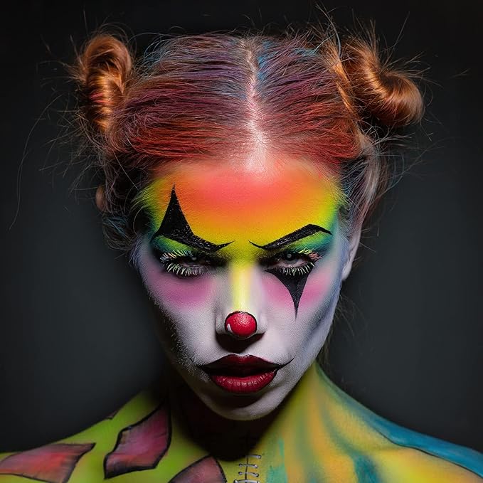 BOBISUKA Blank in the Dark Black + White Oil Face Body Paint Set, Large Capacity Professional Paint Palette Kit with Brushes for Art Theater Halloween Party Cosplay Clown Sfx Makeup for Adults