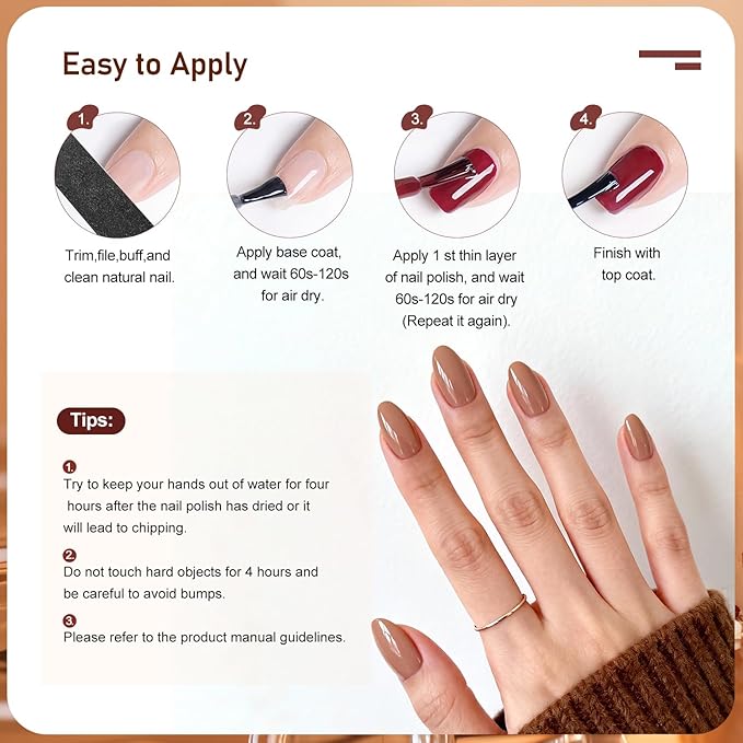 12Pcs Rose Nail Polish Set with Base and Top Coat Burgundy Dark Wine Cherry Red Hot Pink Fingernail Polish Kit Air Quick Dry Regular Finger Nail Polish Pack for Women Gift Holiday 5ML