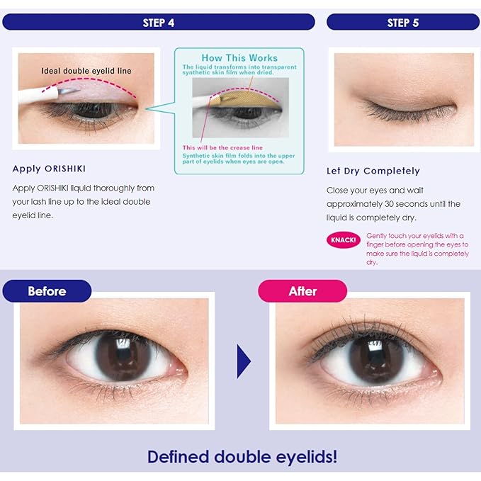 D-UP ORISHIKI Eyelid Skin Film, Invisible Eyelid Lifter, Natural Eye Lid Defining Makeup Stick, Double Eyelid Lift for Droopy Eyes, Japanese Instant Natural Eye Makeup, Invisible Film Eyelid Maker