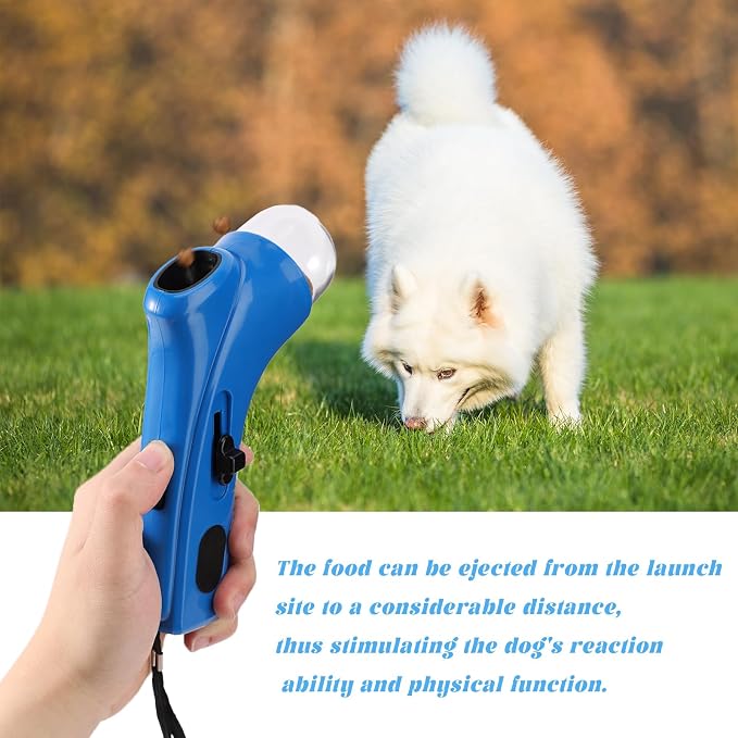 Cat Food Gun, PP Plastic Interactive Pet Food Shooter Catapult Large Capacity Cat Dog Snack Treat Launcher Dispenser Interesting Pet Snack Shooter Feeders Gun for Training Exercise