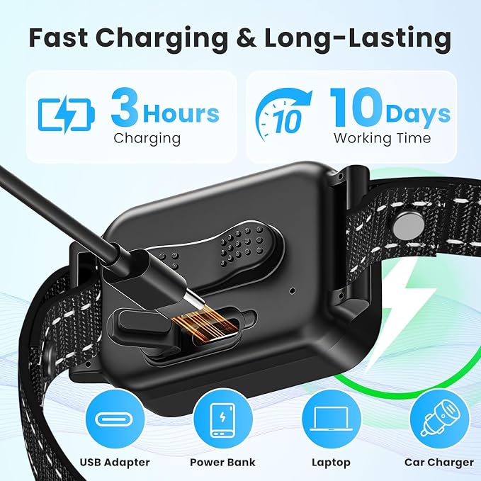Upgraded Bark Collar for Dogs 10-120lbs, NATGOVOD Smart Anti Barking Collar with 5 Modes & Adjustable Sensitivity & Bark Counter, Waterproof Automatic Bark Collar for Small Medium Large Dogs