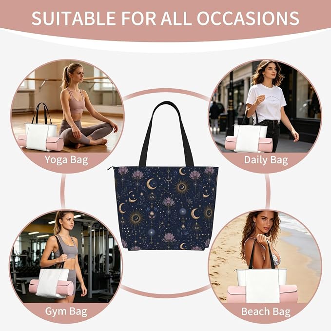 Christian Cross Jesus God Yoga Mat Bag for Women with Mats Bags Carrier Carryall Canvas Tote with Zipper Pocket, Polyester Gym Bag for Yoga Pilates Beach Travel Fitness Workout Gifts for Yoga Lovers