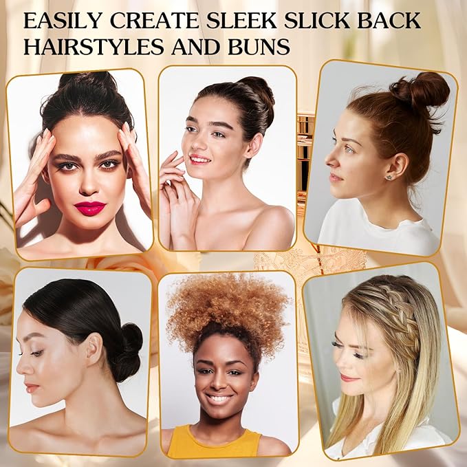 BlueForest Era Boar Bristle Slick Back Hair Brush Set, Wooden Styling Edge Control Brush for Sleek Ponytails Buns Updos, Teasing Hair Brush and Stainless Steel Tail Comb Suitable for All Styling