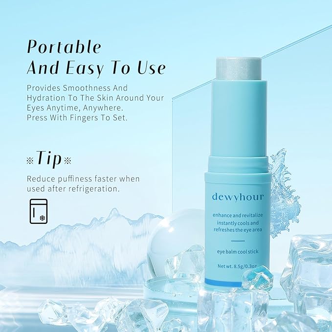 dewyhour Under Eye Balm Stick for Dark Circles and Puffiness - Cooling Moisturizing Eye Cream for Wrinkles & Under Eye Bags | Under Eye Treatment | Korean Skin Care