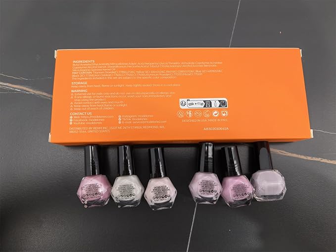 modelones Glitter Nail Polish Set 6 Colors Gold Brown Silver Pink Nude Fall Winter Shimmer Pearl Quick Dry Kit Manicure DIY Nails Art Salon Home Gifts For Women Girls