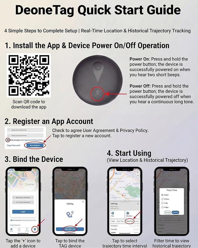 GPS Tracker for Dogs, Smart Dog Tracker with Real-Time Location, for Android and iPhone No Monthly Fee & No SIM Card- Pet Location Tracker with Holder, IP68 Waterproof, Indoor & Outdoor Pet Safety Use