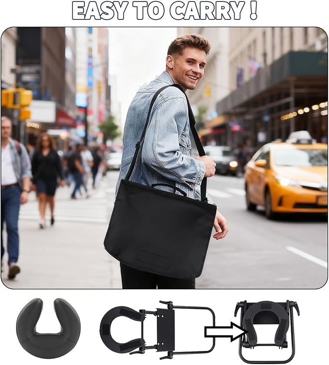 TOROKOM Adjustable Headrest Face Pillow Cradle, Massage Home Mattress Top Massage Kit Face Pillow Cradle & Face Cushion Support Bracket(Black)