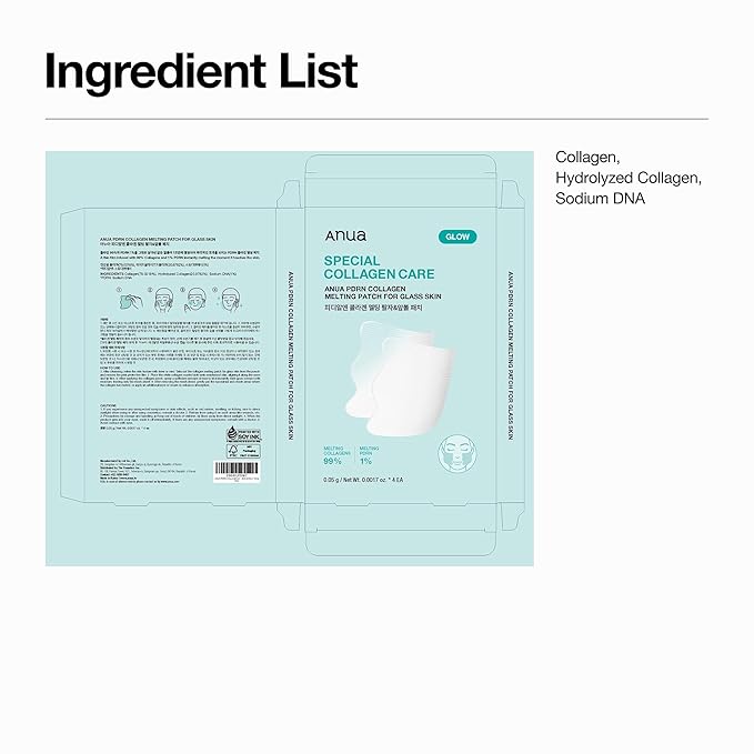 Anua Salmon DNA PDRN Collagen Melting Patch for Glass skin, Smile Line Patches, Wrinkle Patches, Melting Thin Collagen Patch, Firming for Fine Lines, Glow, Hydrating, Korean Skincare, 2 Pairs x 4EA