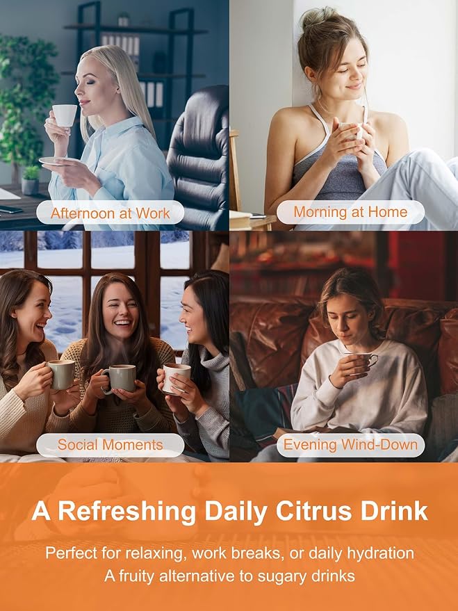 TeeLux Citrus Hibiscus Herbal Tea, Refreshing & Tangy Fruit Blend with Lemongrass & Mint, Caffeine-Free, Loose Leaf, Hot or Iced Tea, 3.5 oz