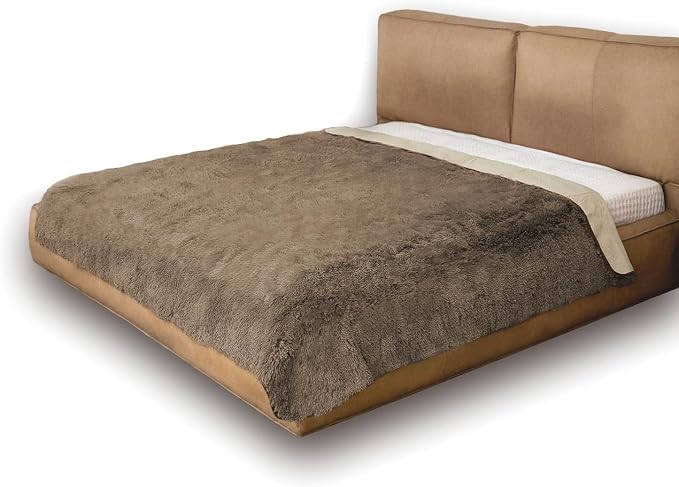 Dogs/Cats Bed Mats, Dog Pad Washable Removable Couch Cover with Anti-Slip Back, Plush Long Fur Mat, Perfect for Small, Medium and Large Dogs.(Brown, 68"x82")
