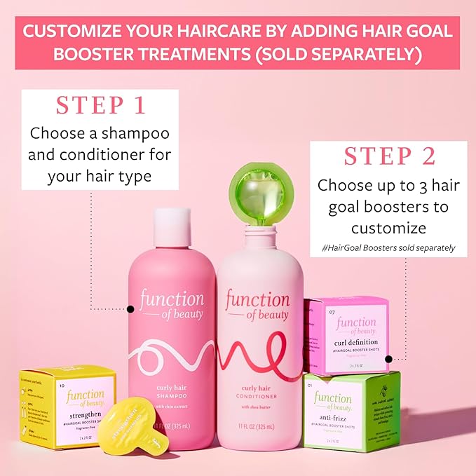 Function of Beauty Curly Hair Conditioner, 2-Pack - Sulfate-Free Conditioner for Natural Curls & Bounce - Curl Defining, Hydrating & Moisturizing - Dry & Dull Hair Care Products