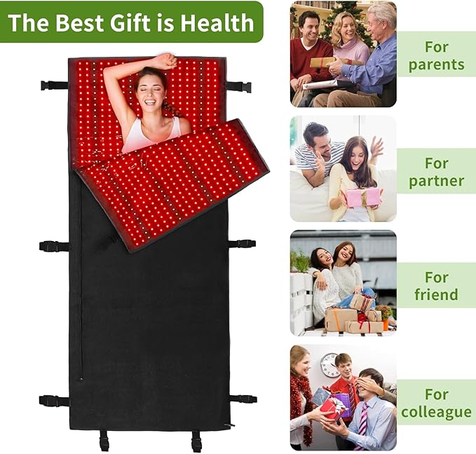 Red Light Therapy mat for Full Body, 660nm 850nm Infrared Light Therapy Mat with Timer,Full Body Red Light Therapy Device for Shoulder Waist Pain Relief 63''x27''