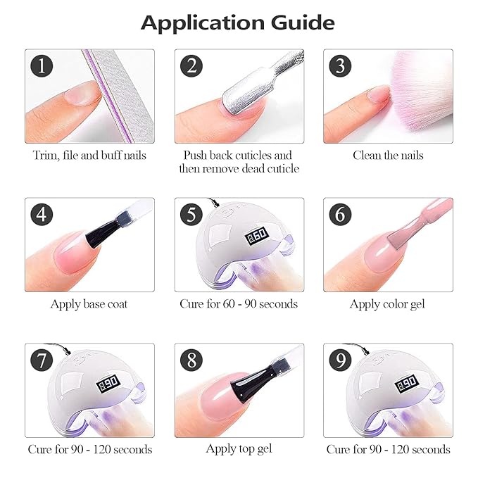 RARJSM Nude Gel Polish Set Purple Jelly Gel Nail Polish of 6 Transparent Colors 7.5ml Clear Mavue Purple Pink Sheer Rose Red Brown Autumn Winter French Manicure LED UV Gel Curing Requires Soak Off