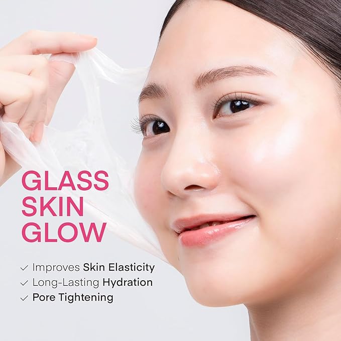 TEREZ & HONOR Korean Collagen Mask Set - 3-Piece Bundle with 4ea Bio-Collagen Face Masks, 100 ml Night Wrapping Peel-Off Mask & 60 pcs Eye Patches for Deep Hydrating, Firming & Glass Skin Glow