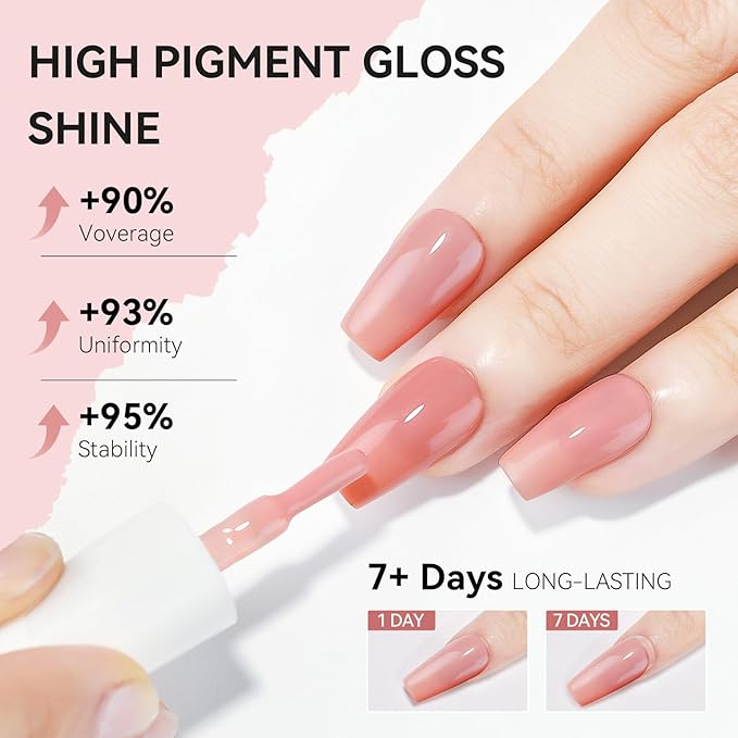 MIZHSE Nail Polish Set: 6 Classic Nude Colors Collection Milky White Nude Pink, Quick Dry Regular Nail Lacquer Fingernail Manicure DIY Nail Art Salon, Valentines Gift for Women Girls
