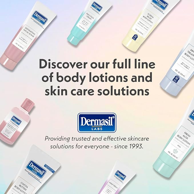 Dermasil Body Lotion, Cocoa Butter, 3-Pack – Non-Greasy, Fast-Absorbing, Sweet Scent, 8 Oz Ea