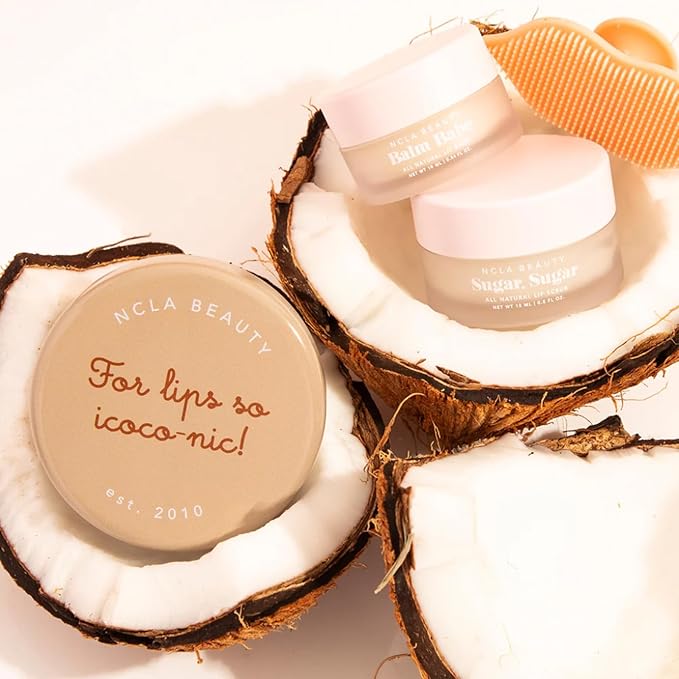 NCLA - Lip Care Set + Lip Scrubber | Clean, Natural, Non-Toxic Beauty (Coconut Vanilla)