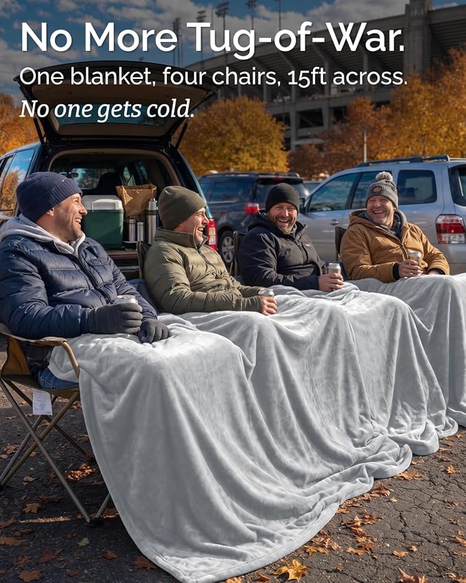Ultra Soft Fleece Blanket Oversized King Size - Flannel Fleece Luxury Blanket - Lightweight for Couch Bed Chair - Thick, Warm and Breathable - All Season Cozy, Grey