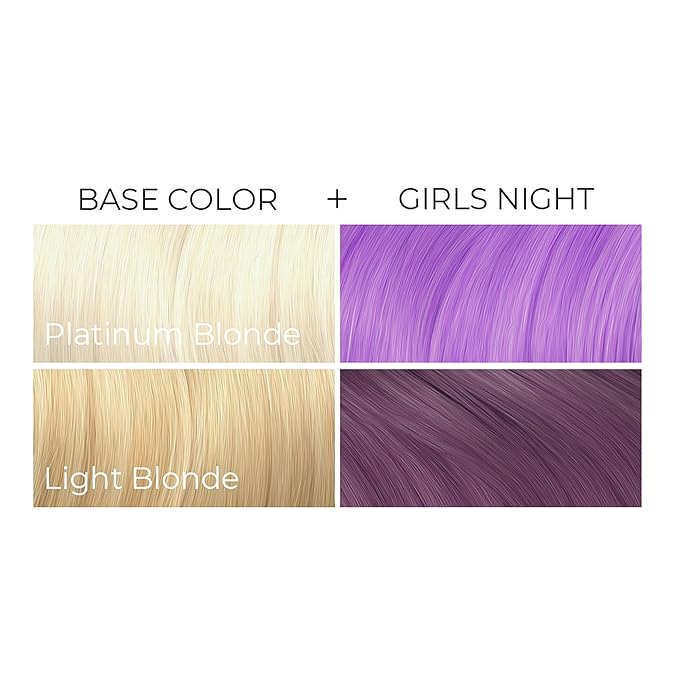 Arctic Fox Semi-Permanent Hair Dye, Vegan & Cruelty-Free, Pastel Lilac Color for Platinum Blonde Hair, Ammonia & Peroxide Free, Conditioning Formula, Girls Night, 4 Fl Oz (Pack of 2)