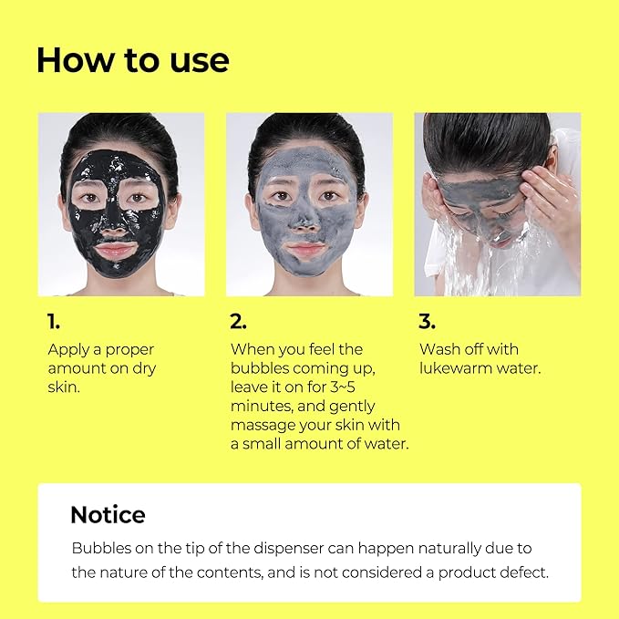SOME BY MI Charcoal BHA Pore Clay Bubble Mask – 4.23oz, 120g – Korean Exfoliating Face Wash & Bubble Face Mask – Salicylic Acid Cleanser for Sebum and Pore Care with Natural BHA – Korean Skin Care