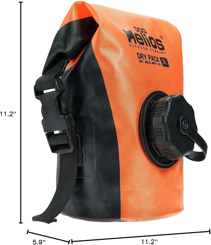 Dog Helios 'Grazer' Waterproof Outdoor Travel Dry Food Dispenser Bag, 3L, Orange