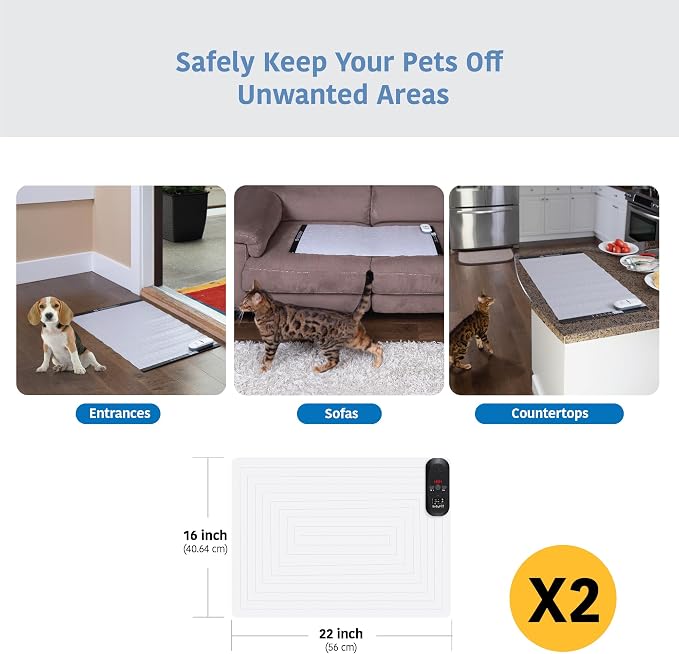 SVD.PET 2-Pack Scat Mat for Cats, Dog Shock Pet Training Mat, 22" X 16"