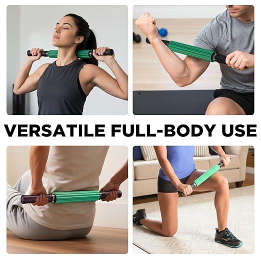 Theraband 13076 Muscle Roller Stick for Self-Myofascial Release, Deep Tissue Massage Rolling Pin, Trigger Point Release and Muscle Soreness, Old Version, One Size